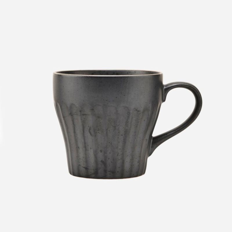 Taza y cuchara gres negro